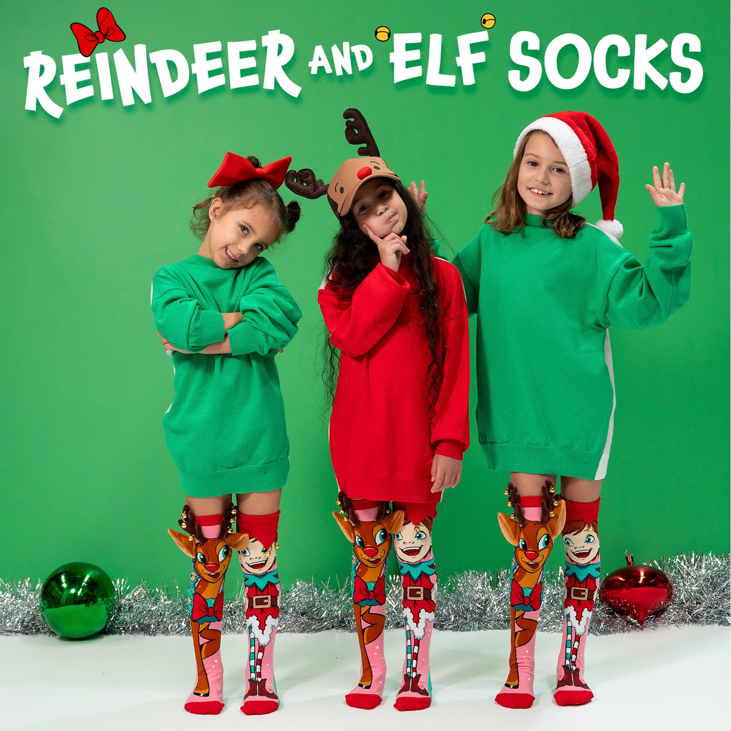 REINDEER AND ELF SOCKS