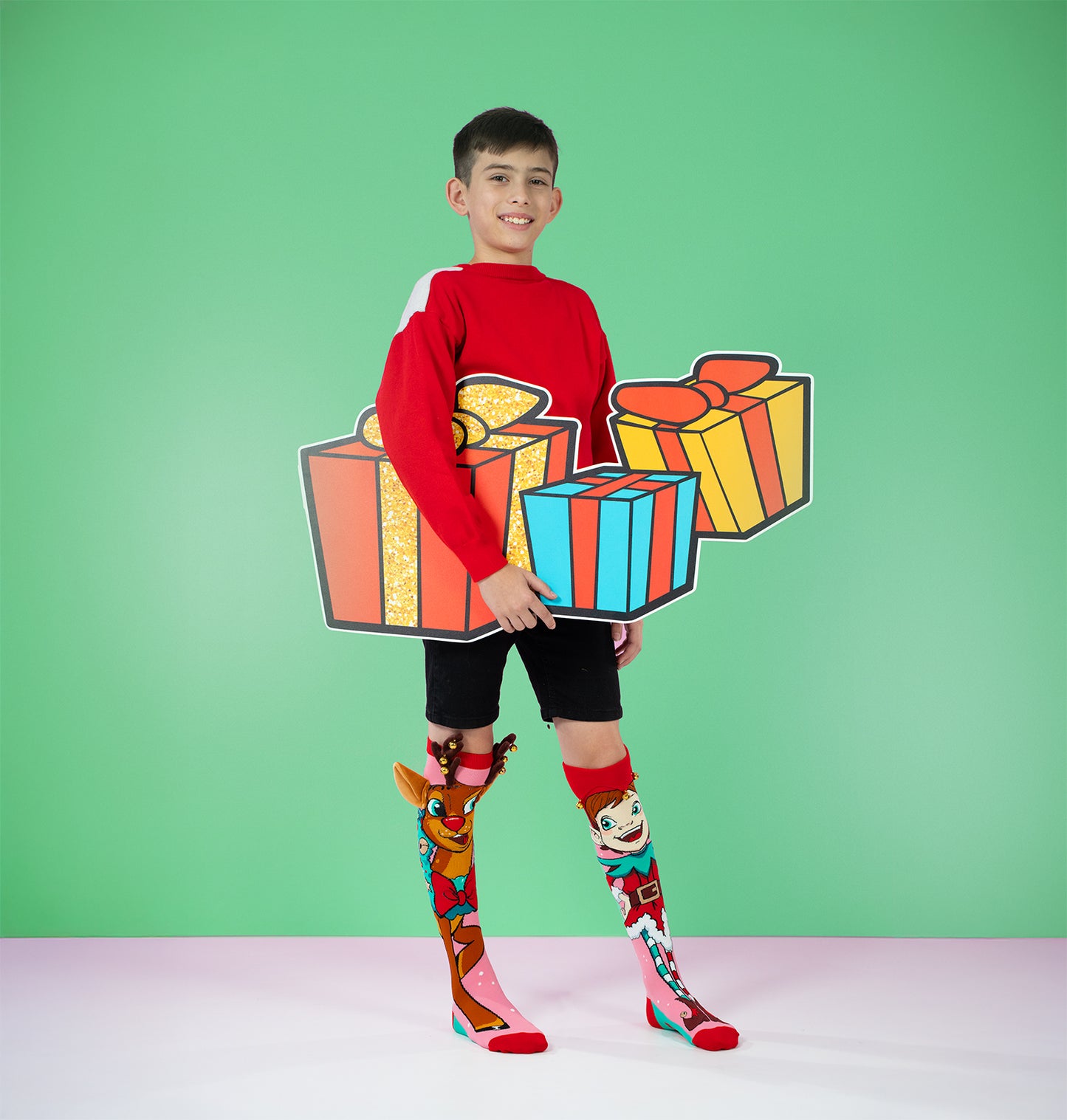 REINDEER AND ELF SOCKS